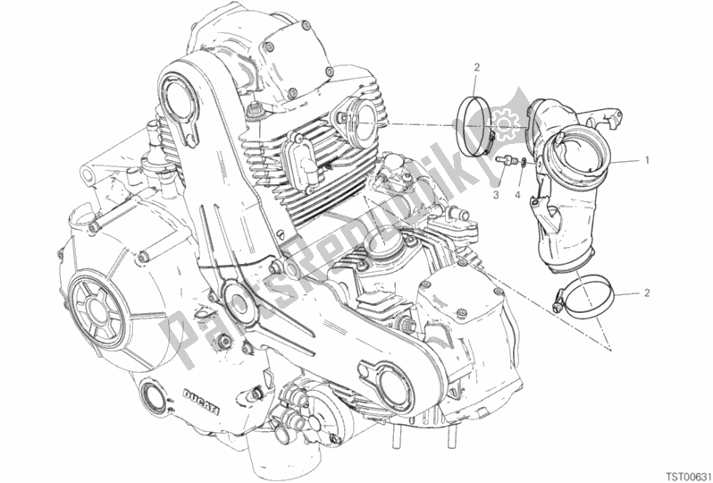 Todas as partes de Coletor De Admissão do Ducati Scrambler Cafe Racer USA 803 2019